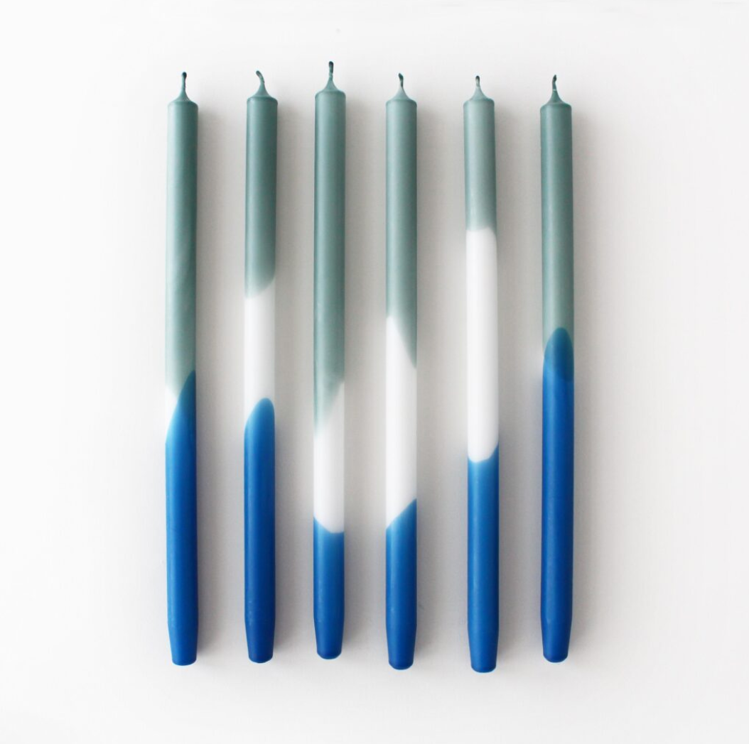 Kaars groen wit blauw